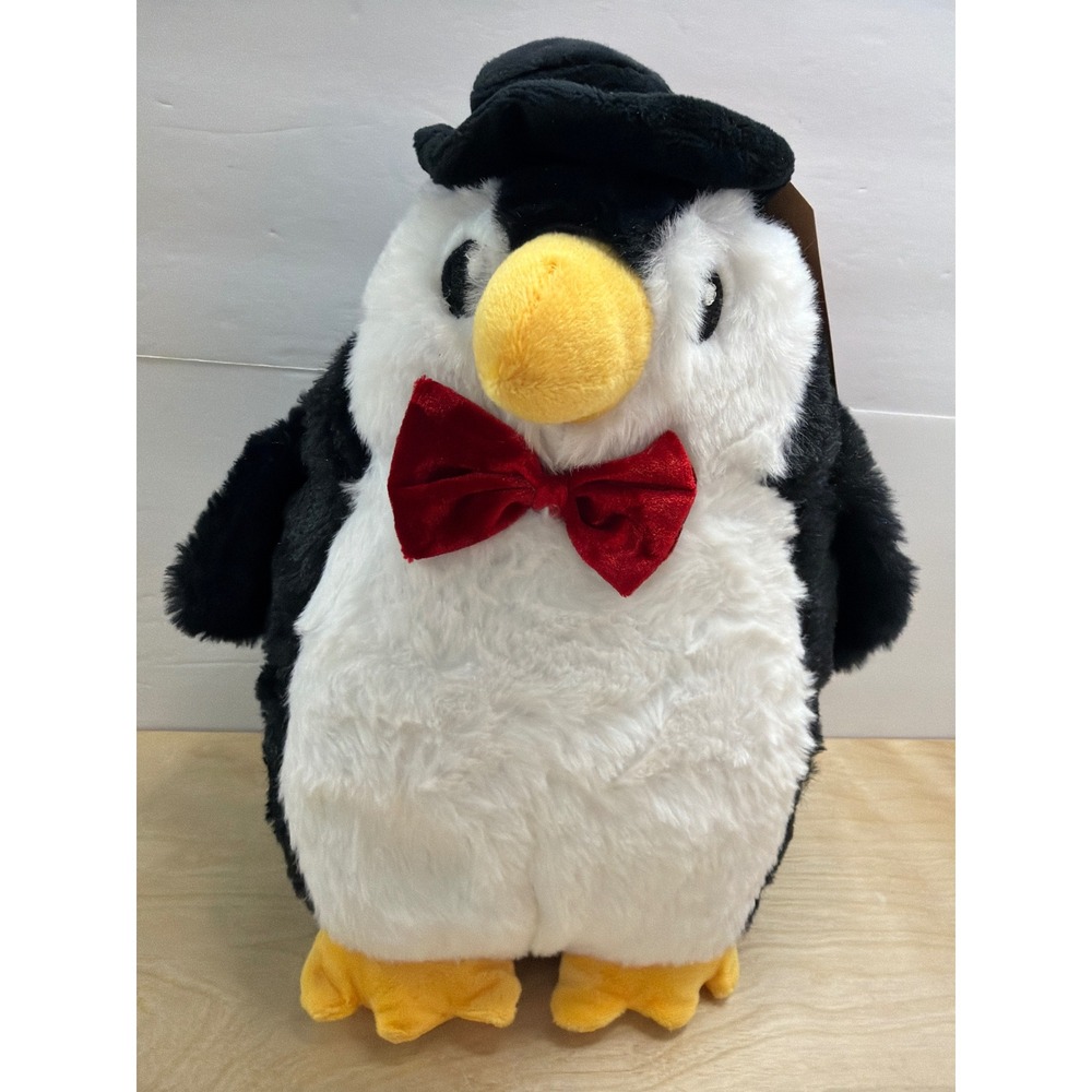 PetSmart Cheer Penguin Plush Stuffed Animal Top Hat Red Bow Tie Holiday Toy